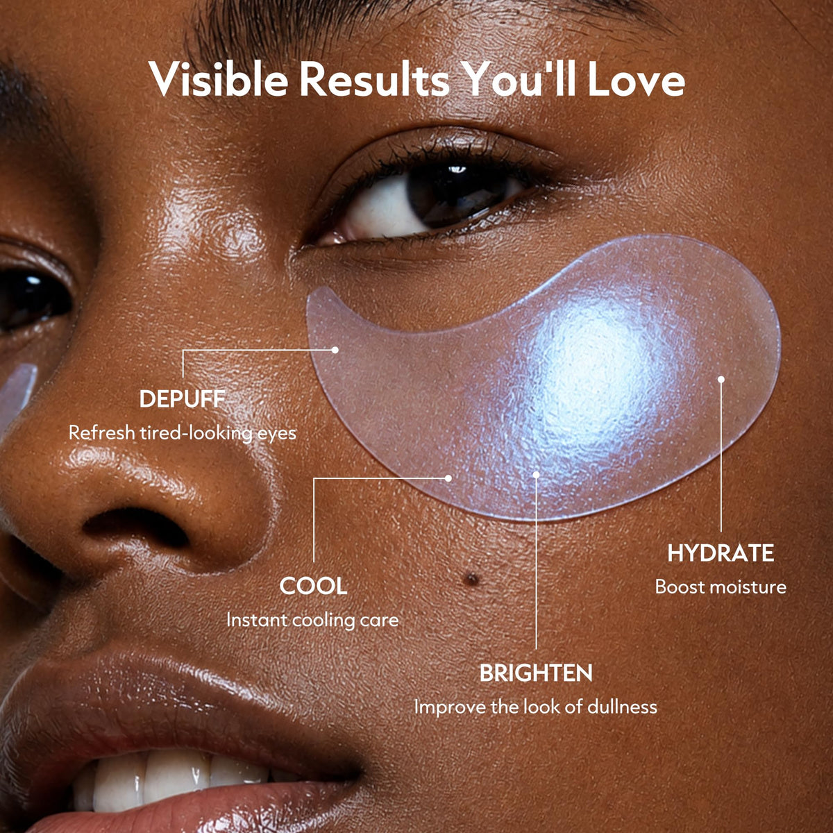 I DEW CARE close-up of hydrogel texture highlighting shimmer and hydration