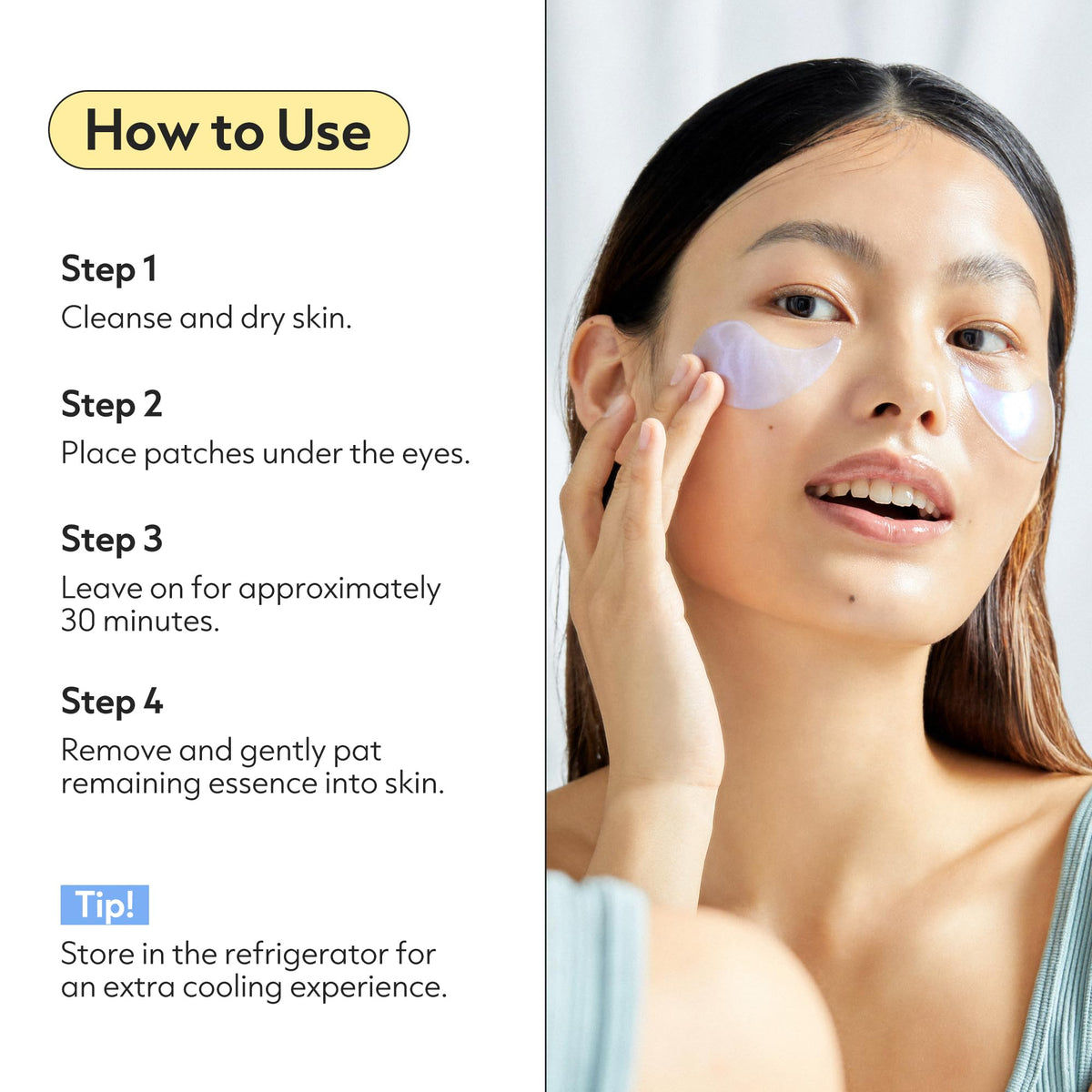 I DEW CARE lifestyle vanity scene with patches ready for morning routine