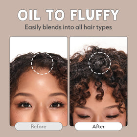 I DEW CARE close-up applying powder to roots for instant refreshed look