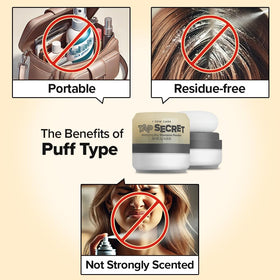 I DEW CARE Tap Secret being applied at roots with fingertips showing quick blending and lift