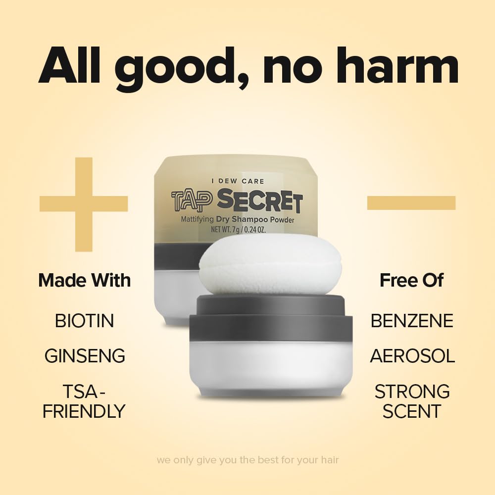 I DEW CARE Tap Secret brunette before and after photo showing reduced oil and added volume