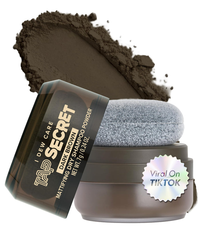 I DEW CARE front packaging of Tap Secret dark brown for travel convenience
