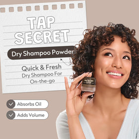 I DEW CARE open container revealing fine brown powder and easy application