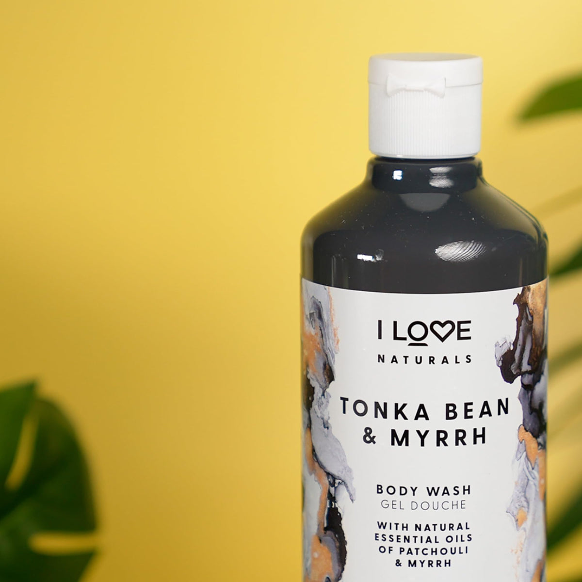 I LOVE close-up of ingredients label, highlighting plant-based formula and cruelty-free claim