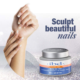 IBD hard builder gel in salon lifestyle setting illustrating efficient curing and polished nails