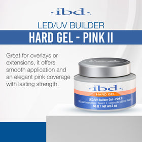 IBD gel being applied on nail form demonstrating Pink II strength and control