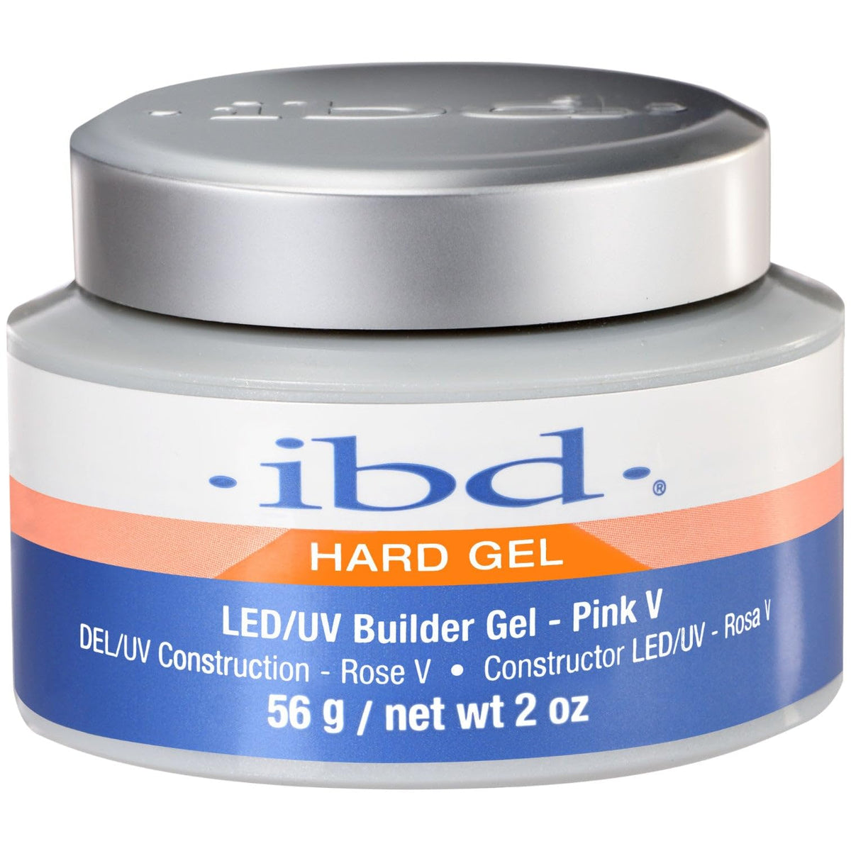 IBD Pink V jar front view showing product and professional finish