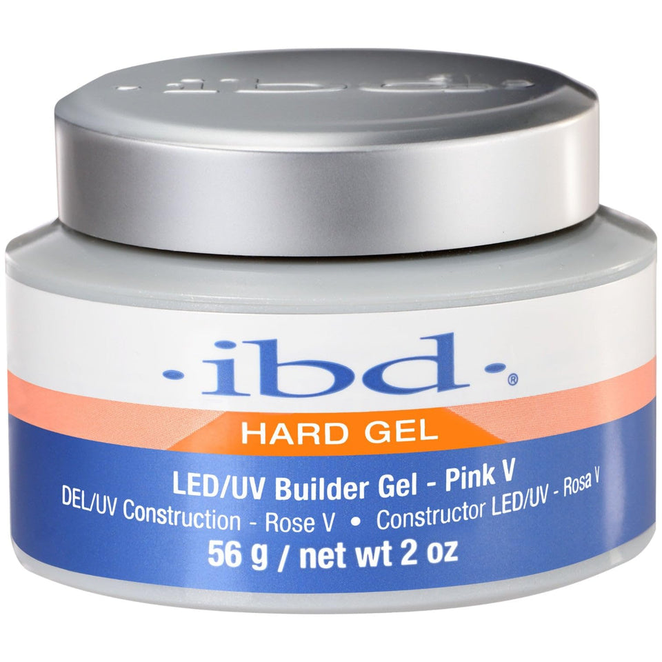 IBD Pink V jar front view showing product and professional finish