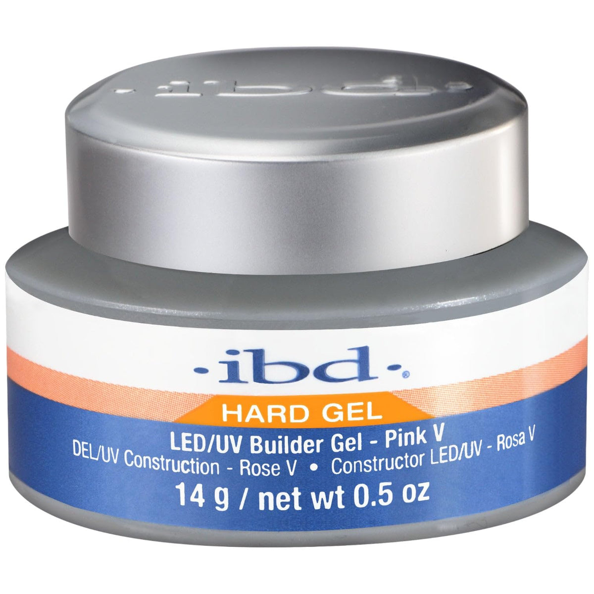 IBD Pink V jar front view showing label and compact .5 oz size, professional benefit