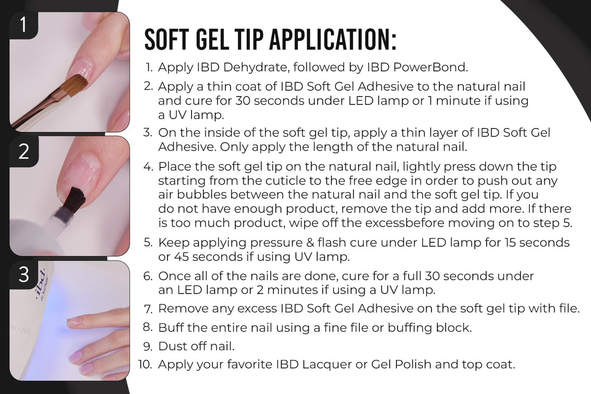 IBD soft gel adhesive used to apply press-on nails in lifestyle scene for natural-looking wear