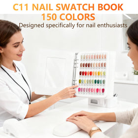 I·B·N G open display book showing arranged clear tips for quick color selection