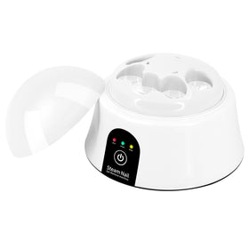 I·B·N G bowl next to a hand for scale showing compact footprint and portability
