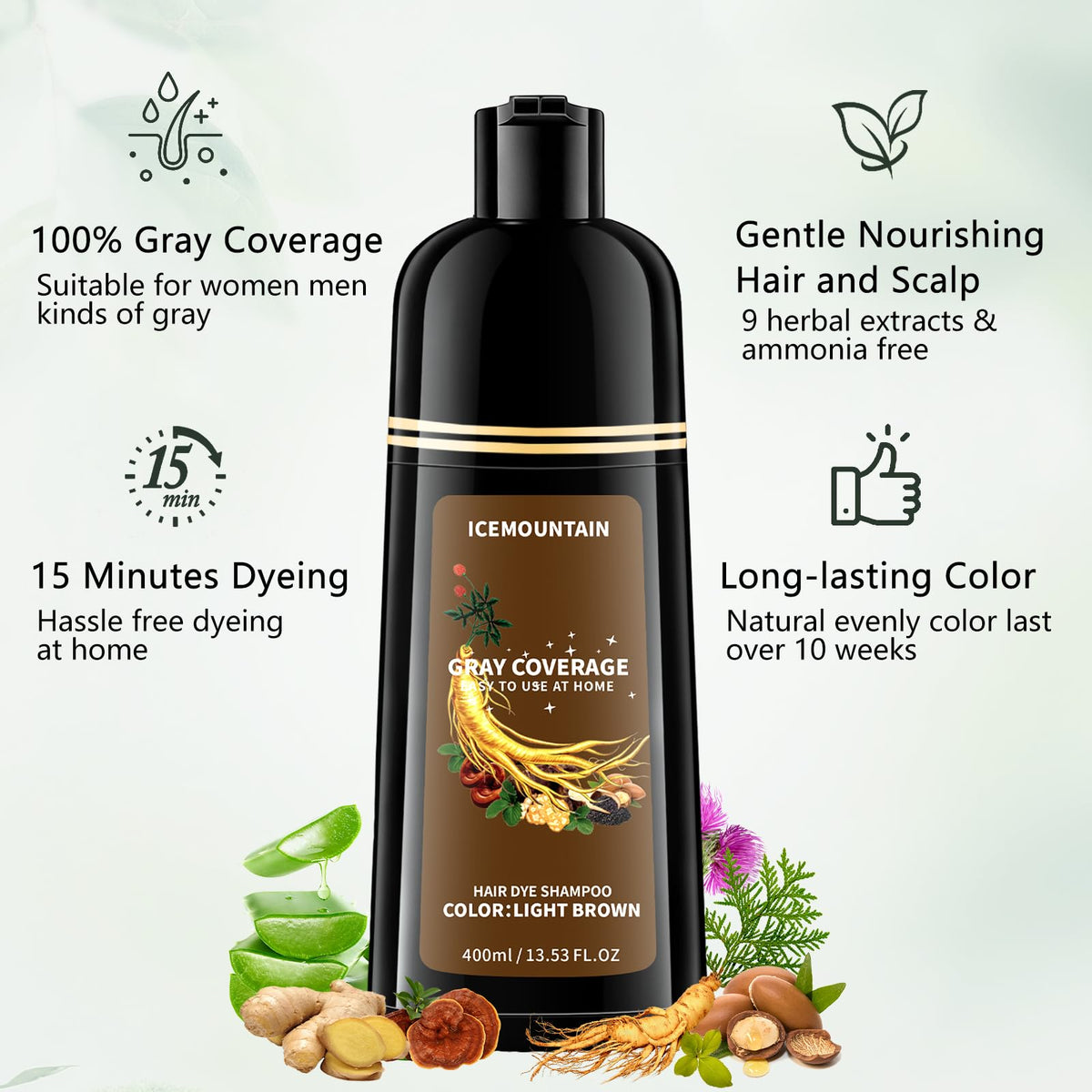 ICEMOUNTAIN creamy lather texture conditions while coloring hair