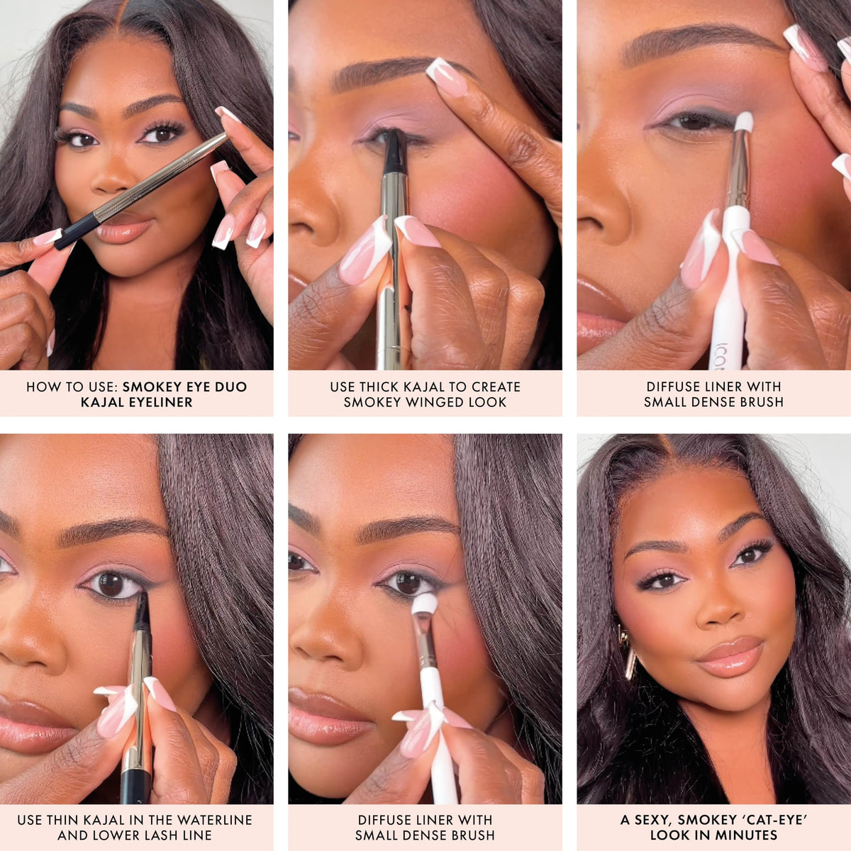 ICONIC LONDON duo eyeliner in use on model eye showing smoky, defined finish