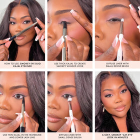ICONIC LONDON duo eyeliner in use on model eye showing smoky, defined finish