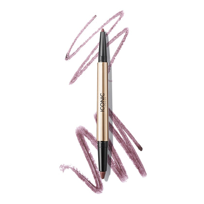 ICONIC LONDON front packaging showing Spiced Plum dual-ended eyeliner and benefits