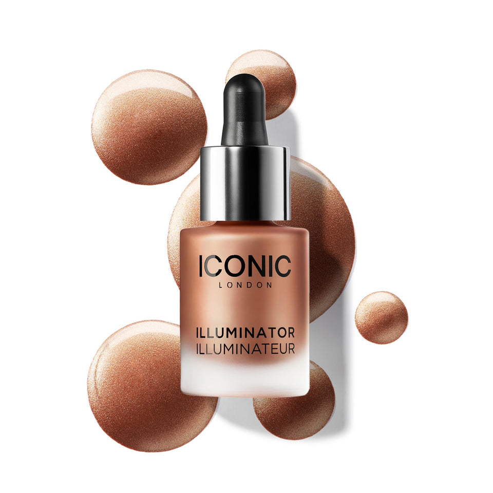 ICONIC LONDON bottle front view showing Bronze shade and compact packaging benefit