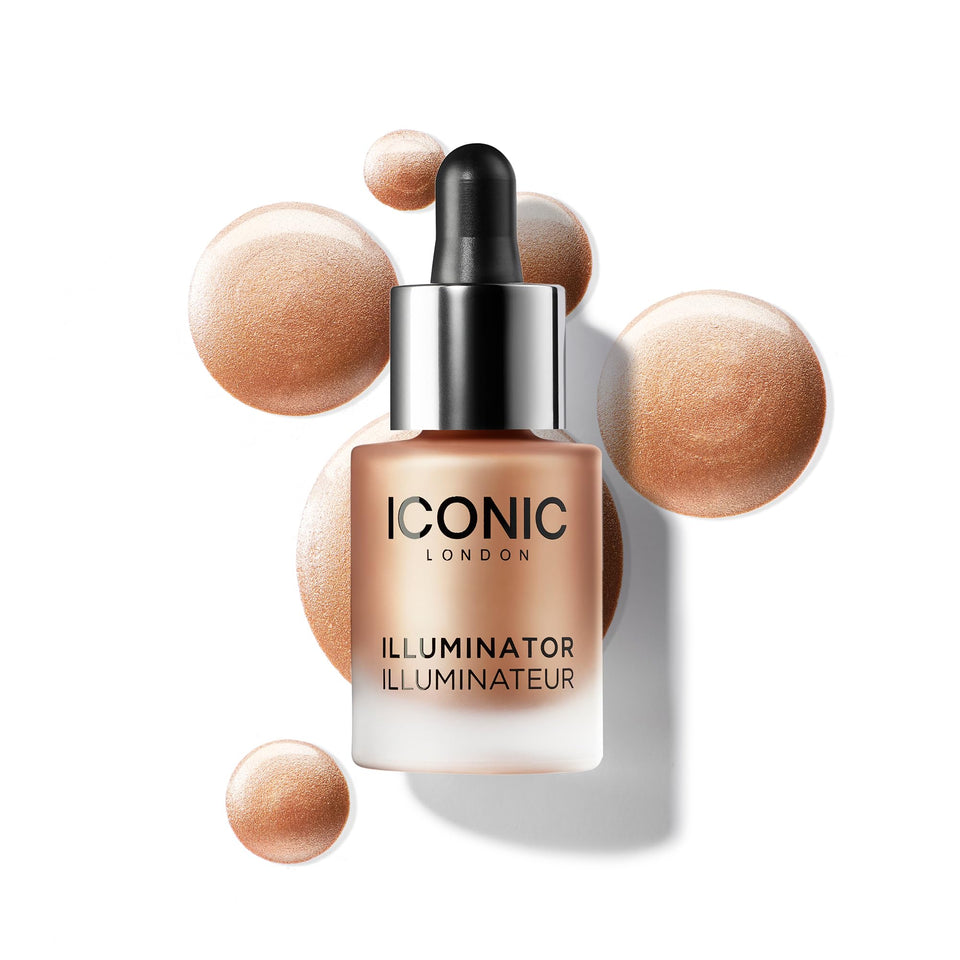 ICONIC LONDON front bottle shot showing compact highlighter packaging and elegant design