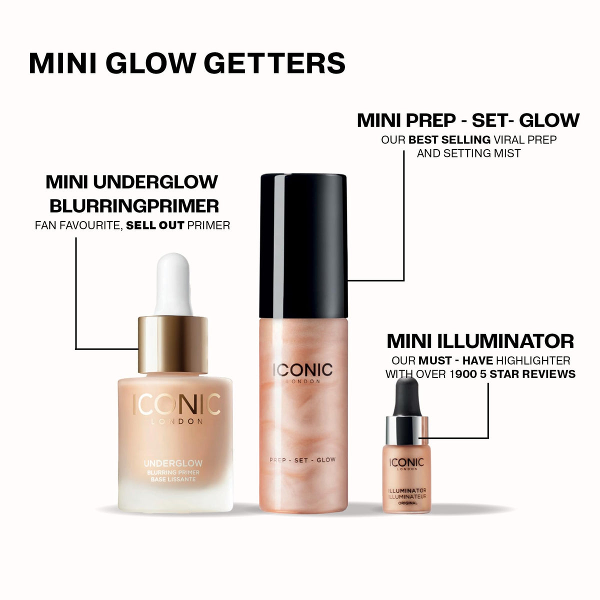ICONIC LONDON mini illuminator drops on skin giving buildable natural shine