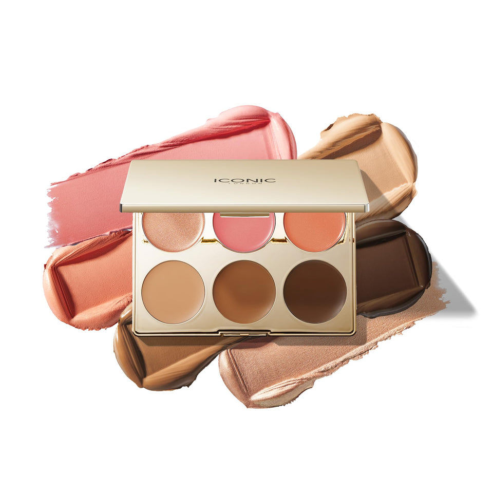 ICONIC LONDON palette front view showing compact layout and shades, great for travel