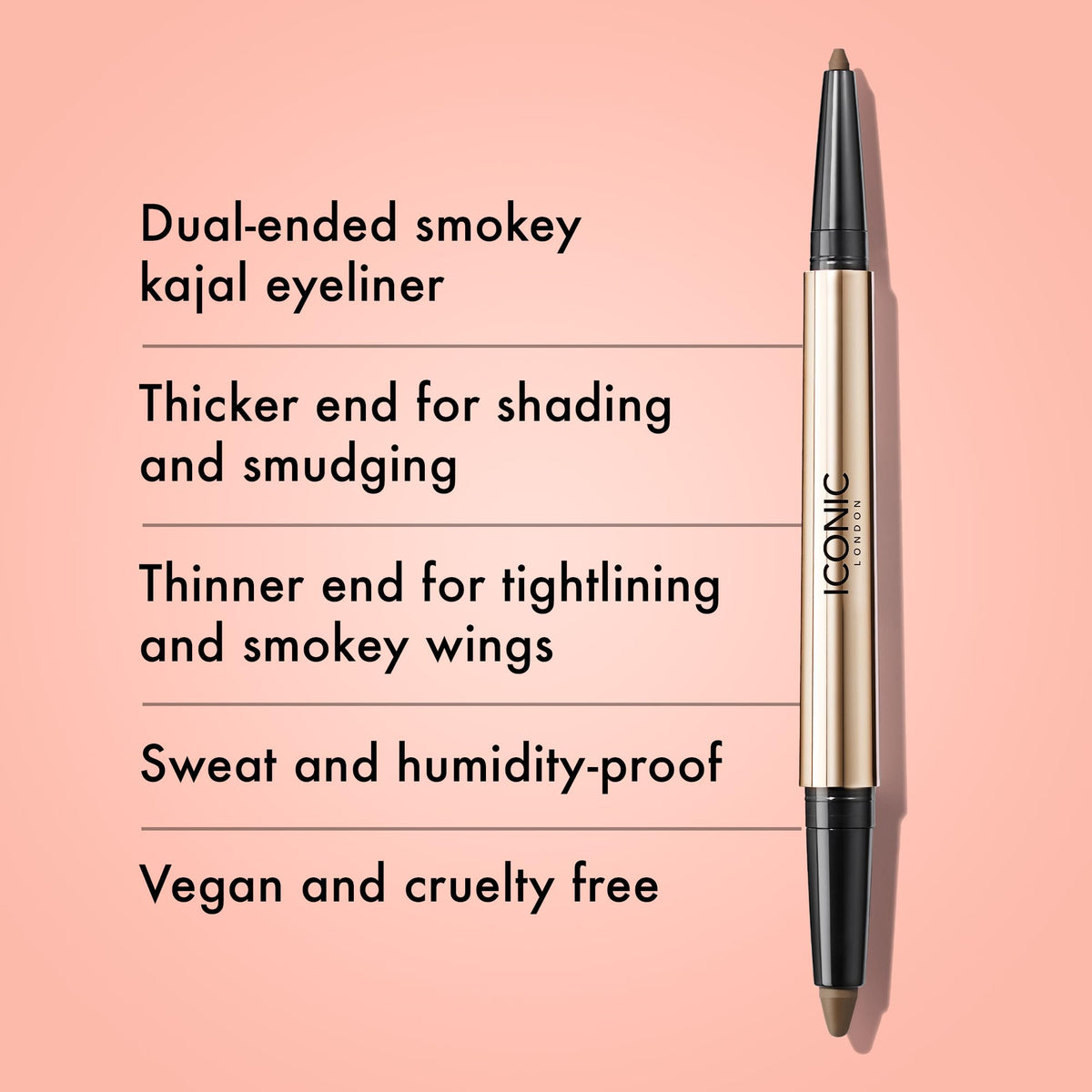 ICONIC LONDON precision satin tip close-up showing fine line control benefit