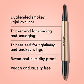ICONIC LONDON precision satin tip close-up showing fine line control benefit