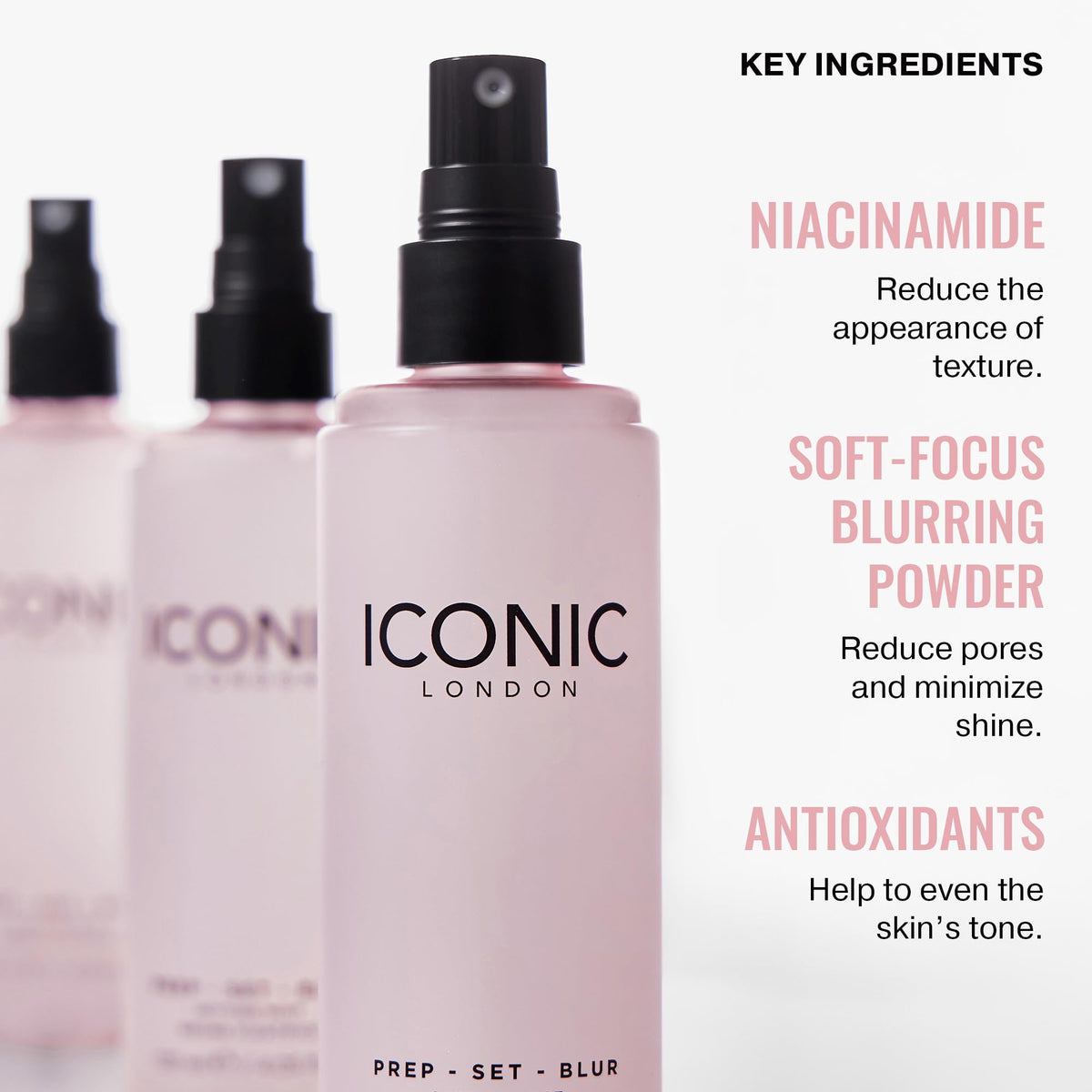 ICONIC LONDON bottle on bathroom shelf showing easy daily routine benefit