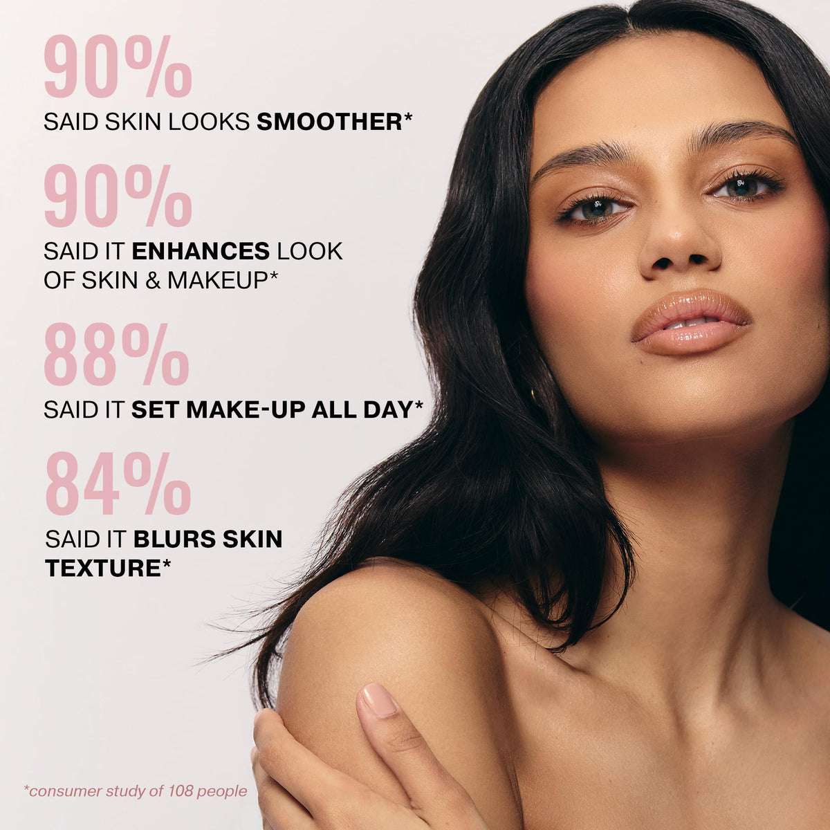 ICONIC LONDON spray action over face showing even coverage benefit