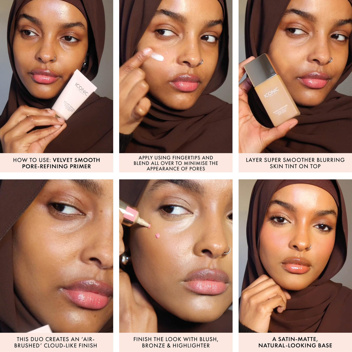 ICONIC LONDON primer spread on hand to show coverage and quick absorption benefit