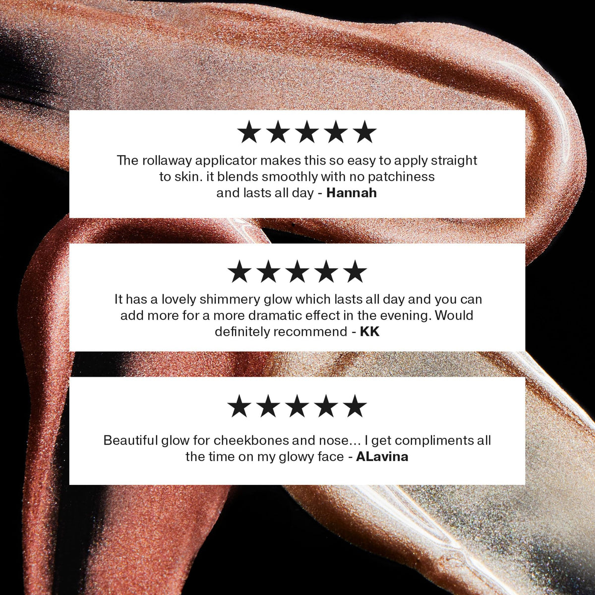 ICONIC LONDON pearlescent finish detail illustrating glitter-free glow