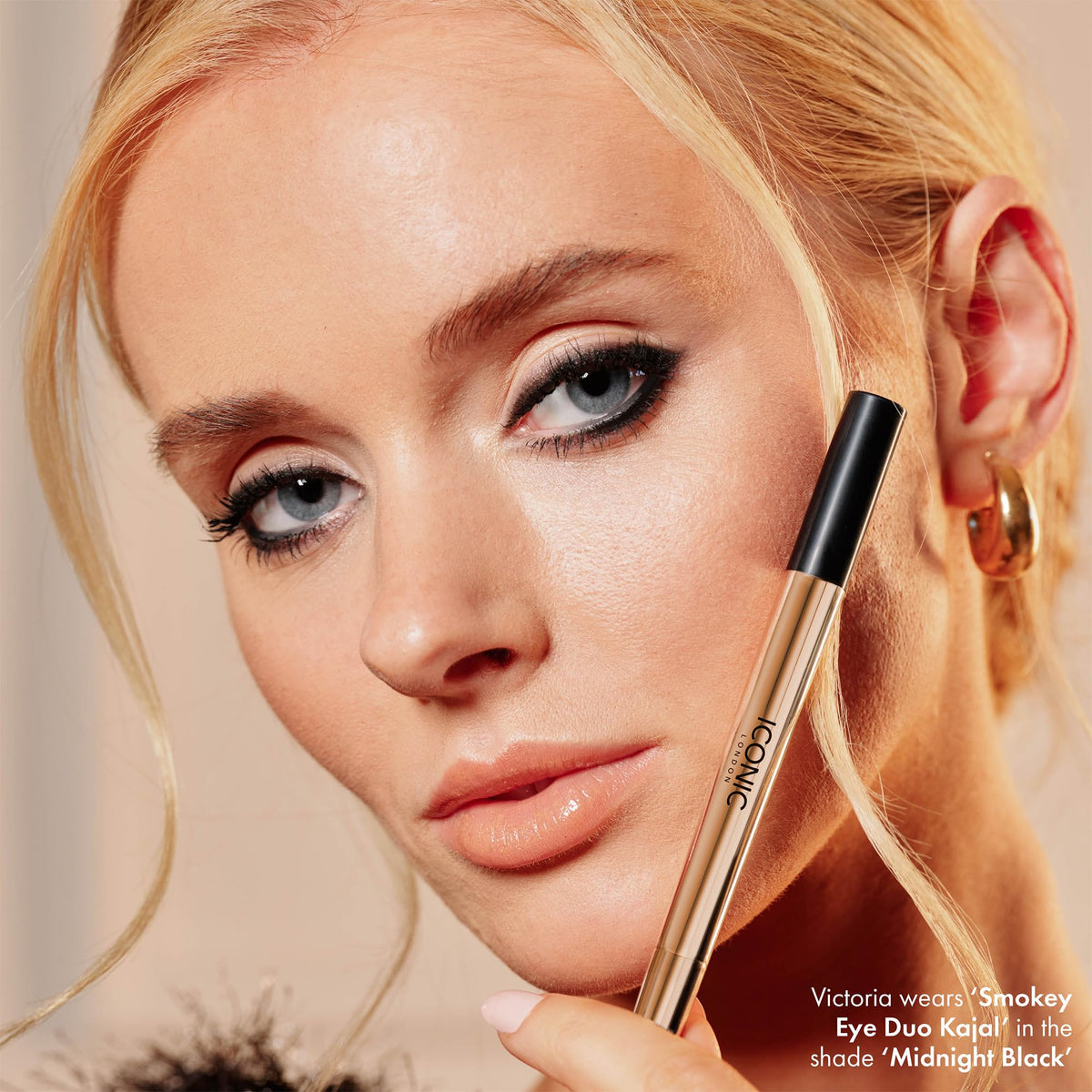 ICONIC LONDON precise satin liner applied along lashline for sharp definition