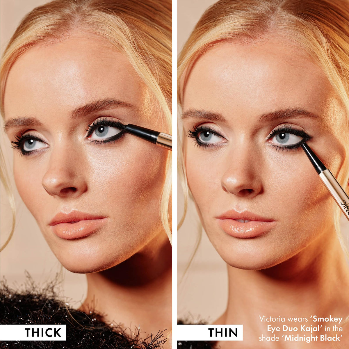 ICONIC LONDON finished evening smokey eye look showing bold, blendable drama