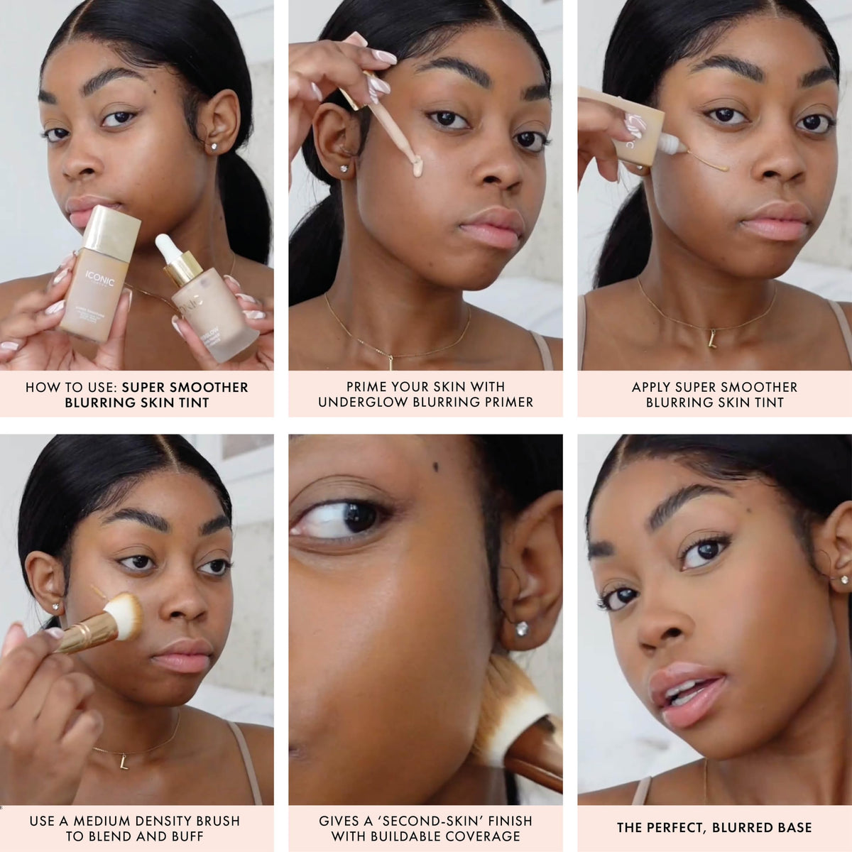 ICONIC LONDON applying tint with fingers for quick natural finish benefit