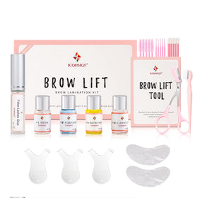 ICONSIGN front packaging showing complete brow lamination kit and contents benefit