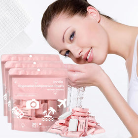 ICOTLE front packaging showing 90 compressed towels, travel-ready convenience