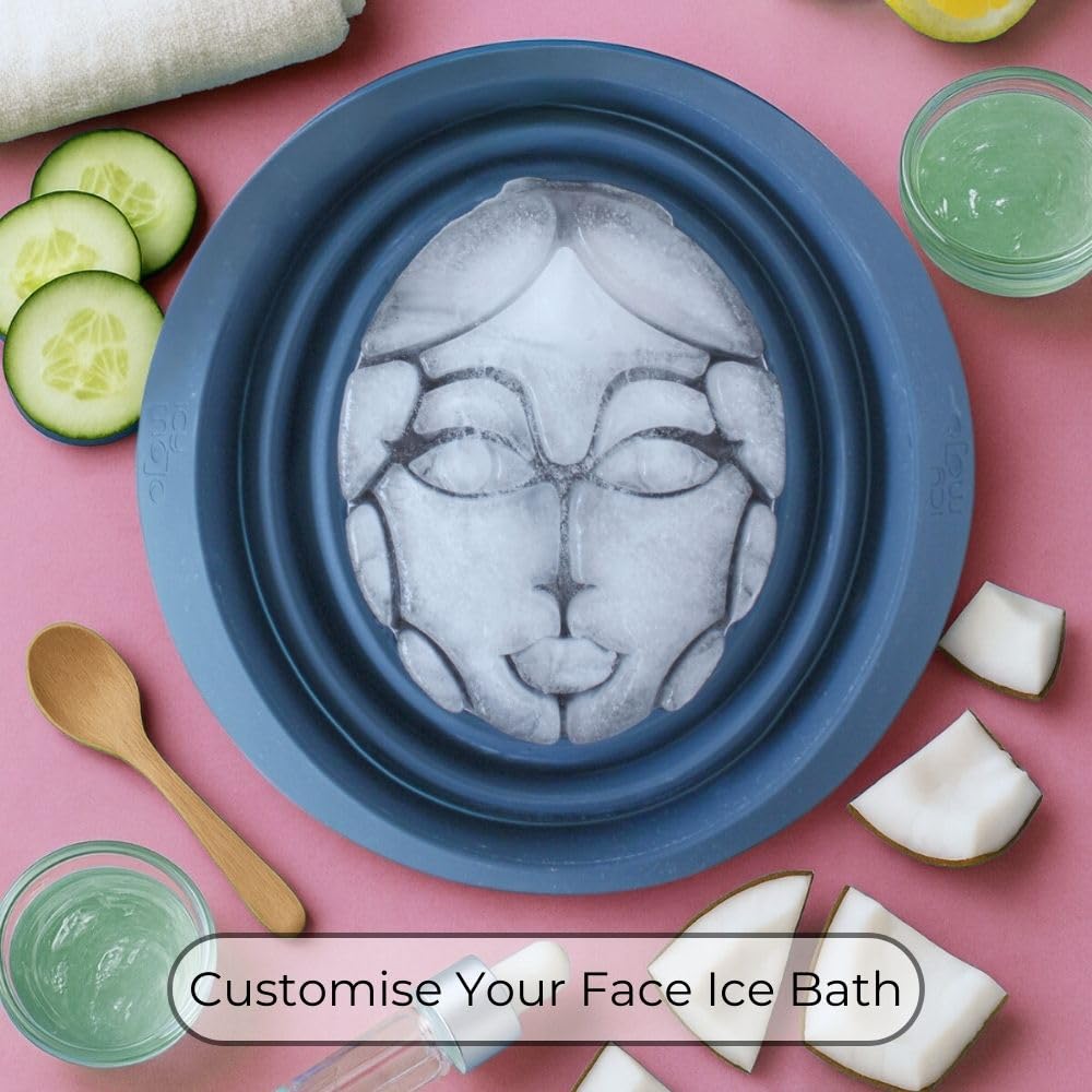 Icy-Mojo bowl filled with ice water demonstrating full-face coverage benefit