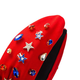 IDDFEVE headband in picnic setting on July 4th, suggests festive styling for outdoor celebrations