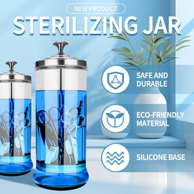 IEBARBER jar with tools soaking to demonstrate full immersion and easy monitoring