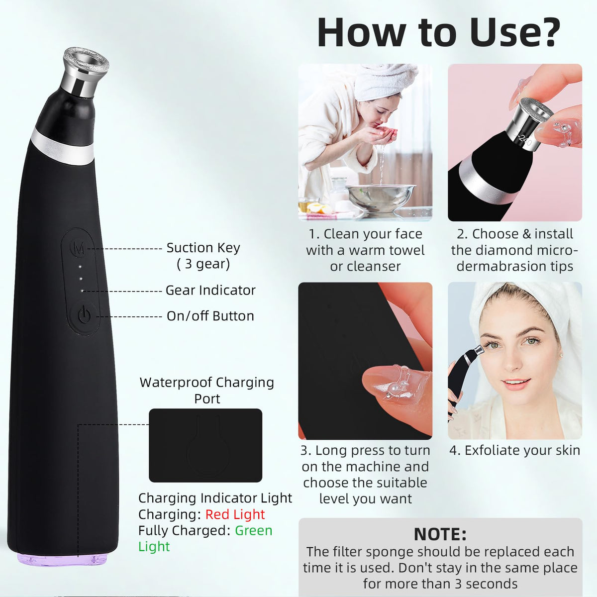 IeBilif device held in hand to convey portable size and ergonomic grip for comfortable at-home treatments