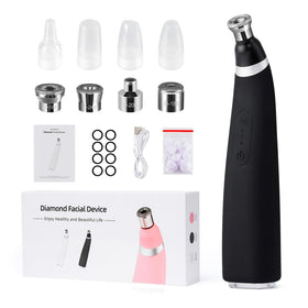 IeBilif front view of cordless microdermabrasion device showing controls and compact design for convenient use