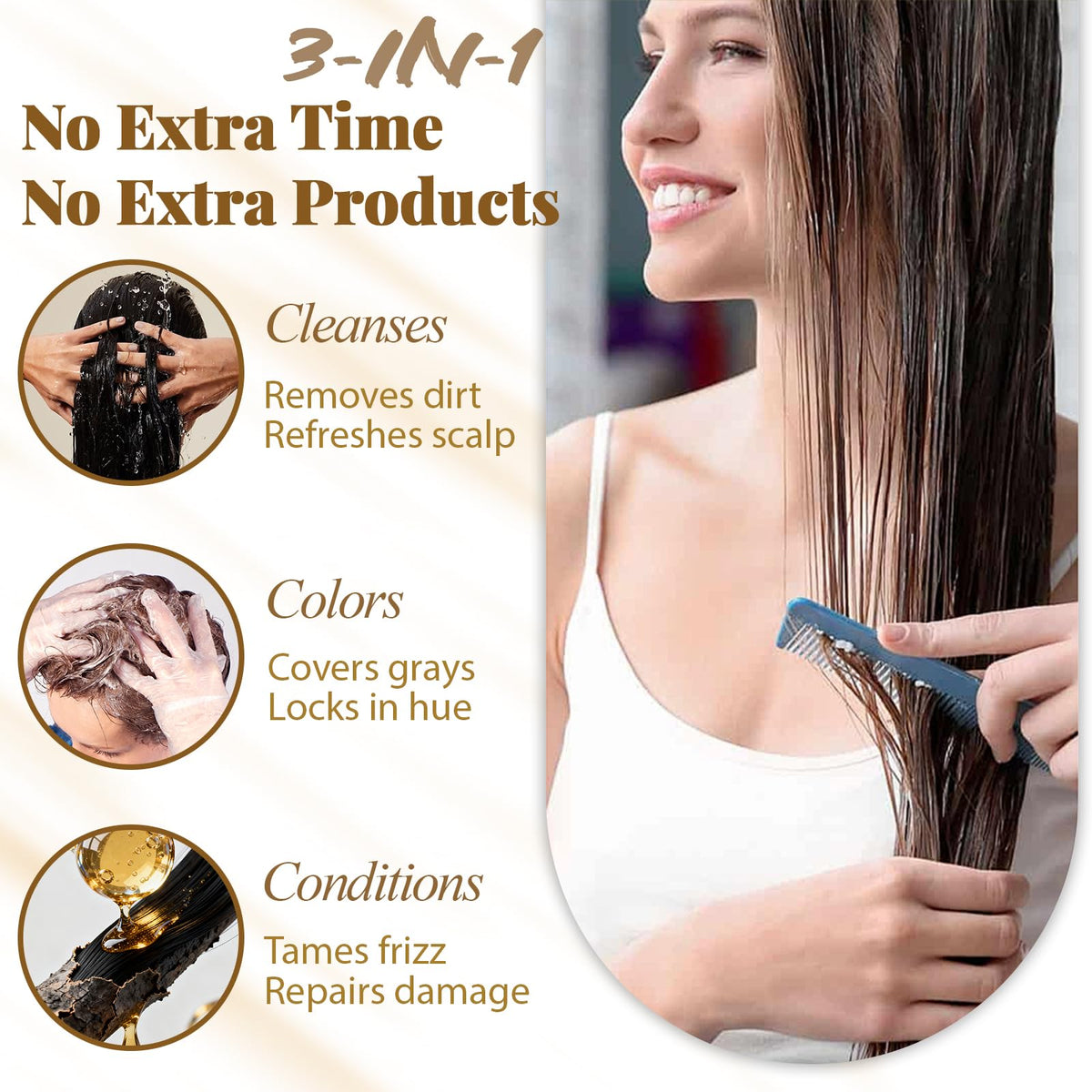 iemokoda application on dry hair demonstrating no-mix foam for at-home tinting