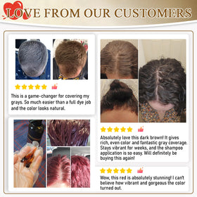 iemokoda applying shampoo to dry roots for easy gray coverage