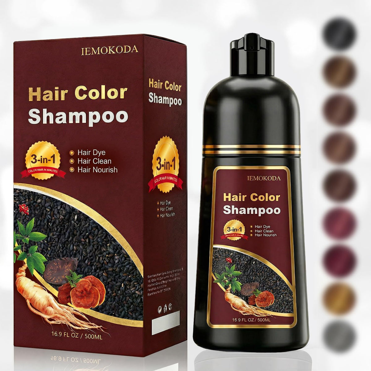 iemokoda front bottle dark brown showing product packaging and easy application benefit
