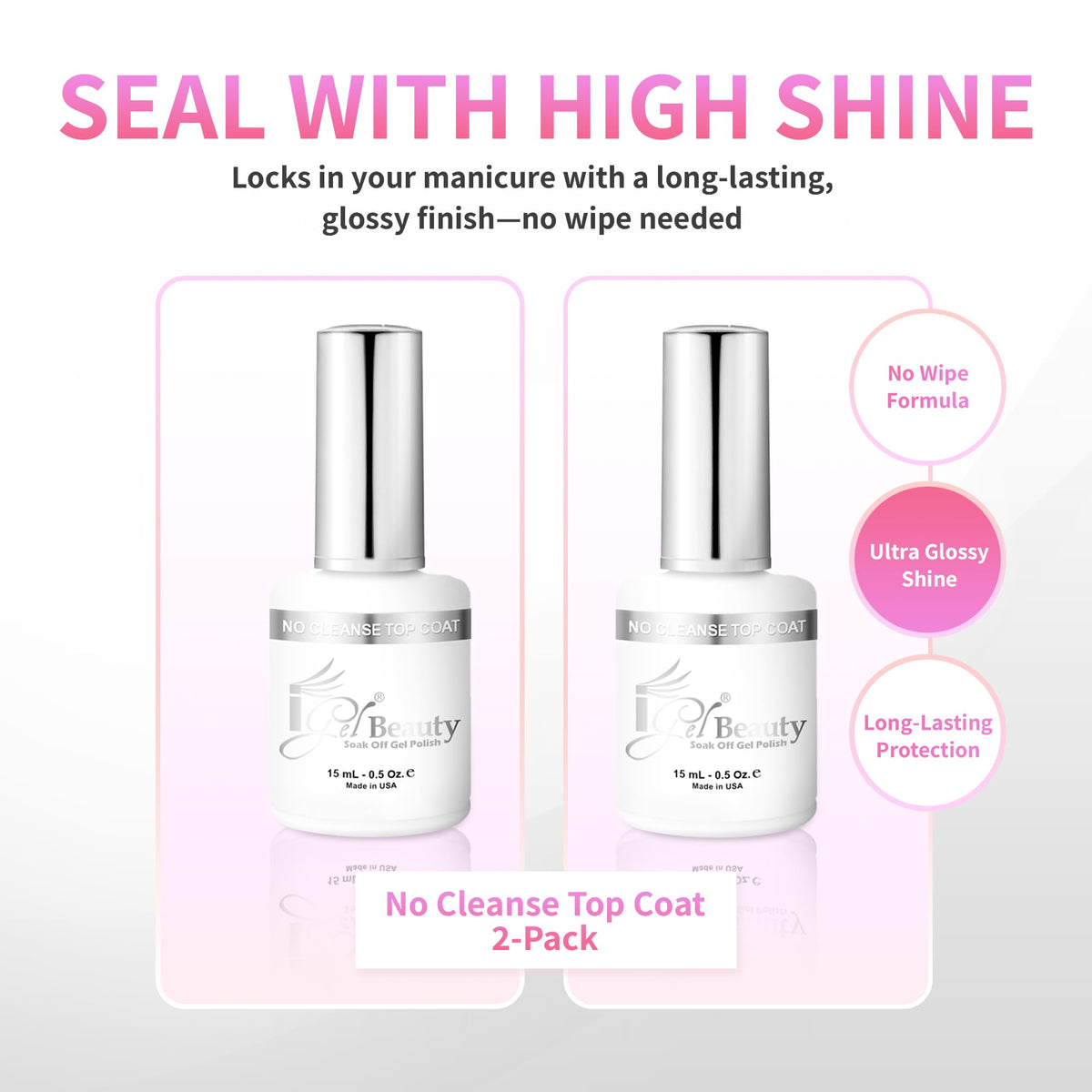 iGel Beauty bottle cap and brush detail highlighting effortless, precise application