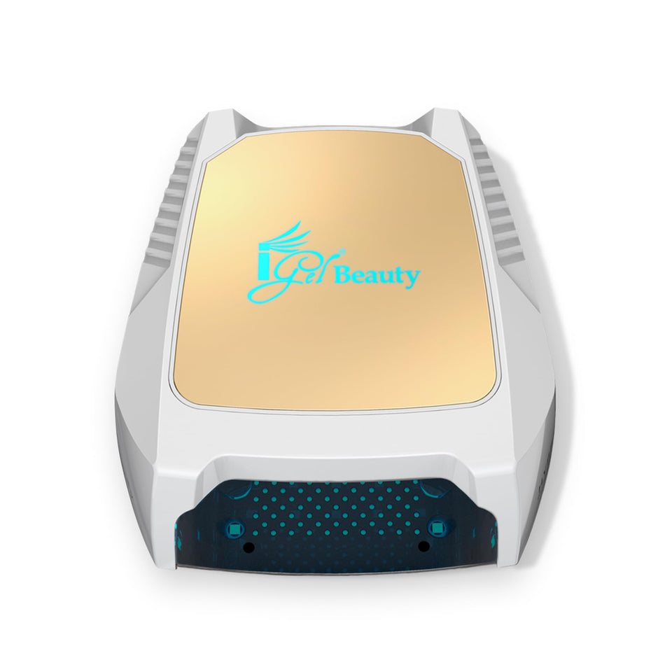 iGel Beauty front view showing compact cordless lamp and uniform curing area