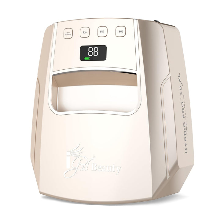 iGel Beauty front view showing extra-wide curing space and salon-grade finish