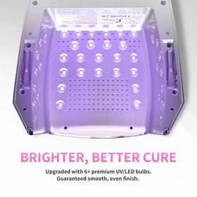 iGel Beauty interior wide shot with extra-room for XL nails, ensuring even multi-nail cures