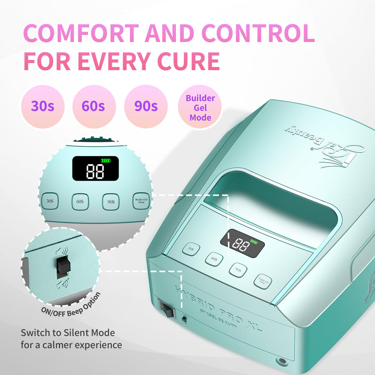 iGel Beauty in a salon setting demonstrating cordless operation and neat workstation