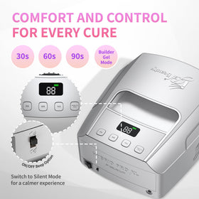 iGel Beauty in a salon setup demonstrating cordless use and clean professional workstation benefit