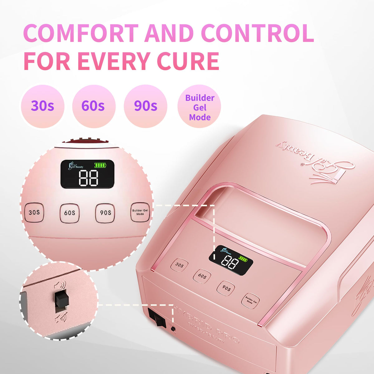 iGel Beauty lamp in a salon setting demonstrating cordless convenience